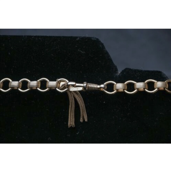 VTG White Swoosh shaped Faceted Prong Set Necklace - Picture 5 of 5